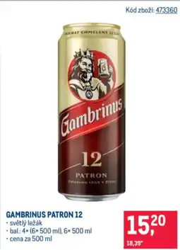 Makro GAMBRINUS PATRON 12 nabídka