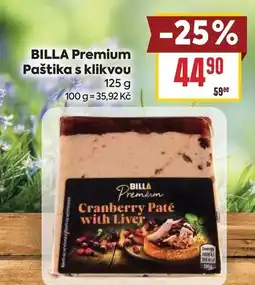 Billa BILLA Premium Paštika s klikvou nabídka