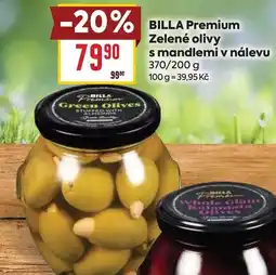 Billa BILLA Premium Zelené olivy s mandlemi v nálevu nabídka