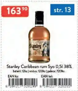 Qanto Stanley Caribbean rum 5yo 38% nabídka