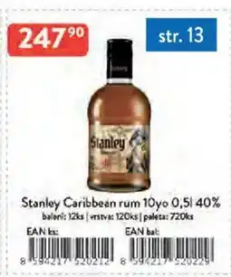 Qanto Stanley Caribbean rum 10yo 40% nabídka