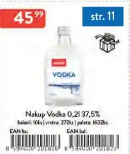 Qanto Nakup Vodka 37,5% nabídka