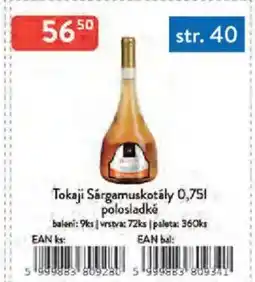 Qanto Tokaji Sárgamuskotály polosladké nabídka