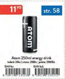 Qanto Atom energy drink nabídka