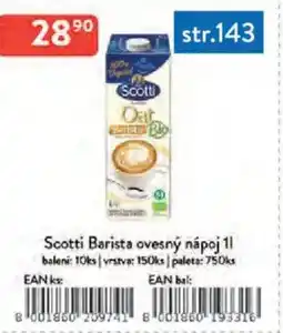 Qanto Scotti Barista ovesný nápoj nabídka
