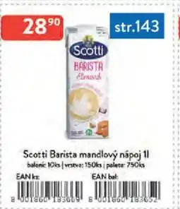 Qanto Scotti Barista mandlový nápoj nabídka