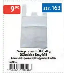 Qanto Nakup taška HDPE 4kg 50ks/blok 8my bílá nabídka