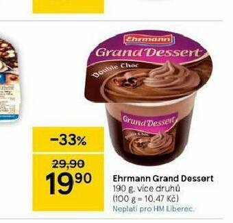 Tesco Ehrmann grand dessert nabídka