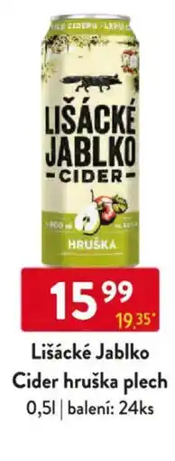 Qanto Lišácké Jablko Cider hruška plech nabídka