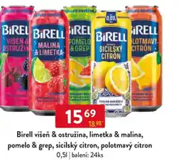 Qanto Birell višeň & ostružina, limetka & malina, pomelo & grep, sicilský citron, polotmavý citron nabídka