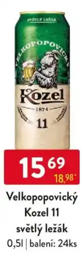 Qanto Velkopopovický Kozel 11 světlý ležák nabídka