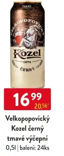 Qanto Velkopopovický Kozel černý tmavé výčepní nabídka