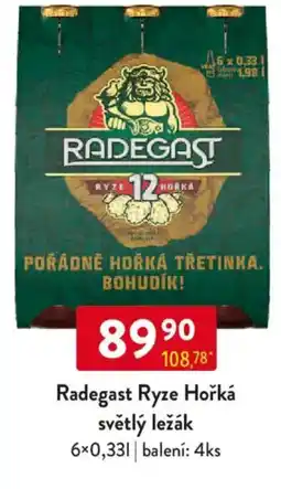 Qanto Radegast Ryze Hořká světlý ležák nabídka