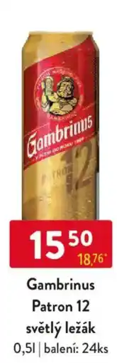 Qanto Gambrinus Patron 12 světlý ležák nabídka