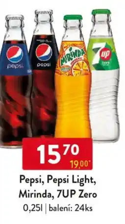 Qanto Pepsi, Pepsi Light, Mirinda, 7UP Zero nabídka