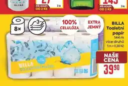 Billa BILLA TOALETNI PAPIR 144 m více druhů nabídka