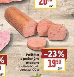 Billa Paštika s pečeným masem z pultu lahůdek cena za nabídka