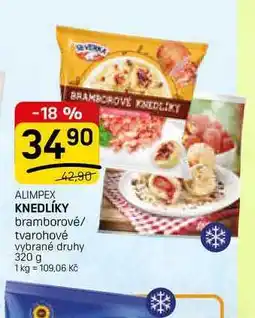 Flop KNEDLÍKY bramborové/ tvarohové vybrané druhy nabídka