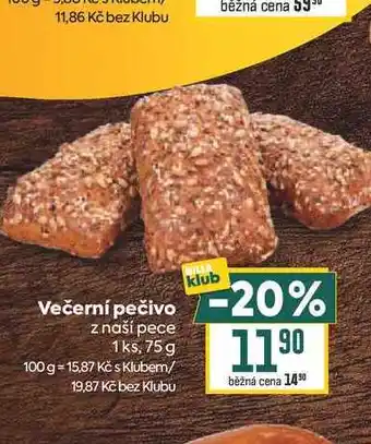 Billa Večerní pečivo z naší pece 1ks nabídka