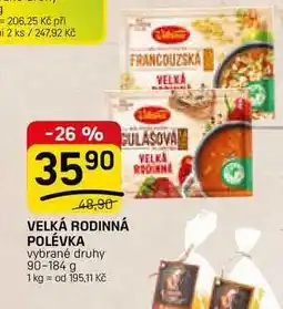 Flop VELKÁ RODINNÁ POLÉVKA vybrané druhy nabídka