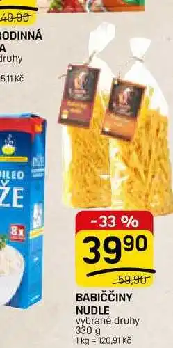 Flop BABIČČINY NUDLE vybrané druhy nabídka