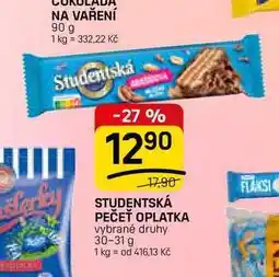 Flop STUDENTSKÁ PEČEŤ OPLATKA vybrané druhy nabídka