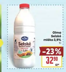 Billa Olma Selské mléko 3,9% nabídka