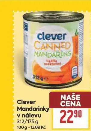 Billa Clever Mandarinky v nálevu 312/175 g nabídka
