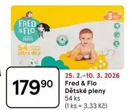 Tesco Fred & Flo Dětské pleny, 54 ks nabídka