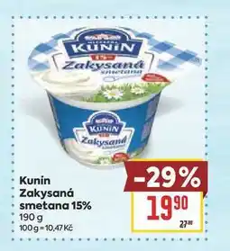Billa Kunín Zakysaná smetana 15% nabídka
