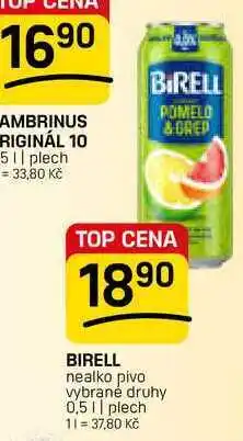 Flop BIRELL nealko pivo vybrané druhy nabídka