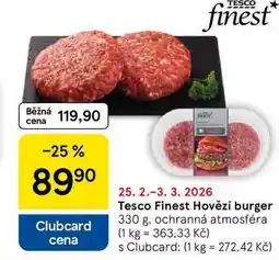 Tesco Tesco Finest Hovězí burger nabídka
