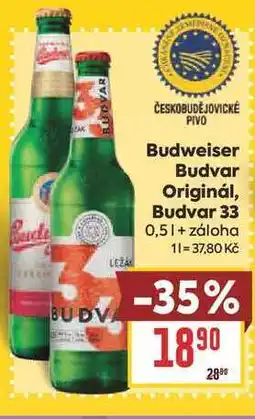 Billa Budvar Originál, Budvar 33 nabídka