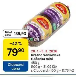 Tesco Krásno Venkovská tlačenka mini nabídka