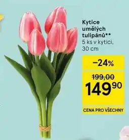 Tesco Kytice umělých tulipánů, 5 ks nabídka