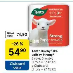 Tesco Tento kuchyňské utěrky Strong, 2 role nabídka