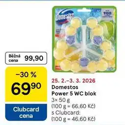 Tesco Domestos Power 5 WC blok, 3× nabídka