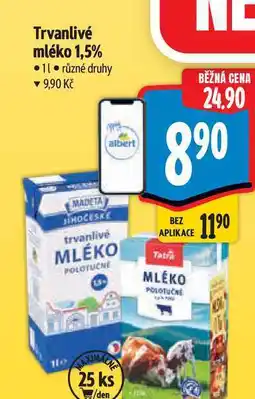 Albert Trvanlivé mléko 1,5% nabídka