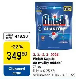 Tesco Finish Kapsle do myčky nádobí, 72 ks nabídka