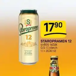 Flop STAROPRAMEN 12 světlý ležák 0,51 plech nabídka
