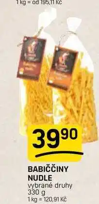 Flop BABIČČINY NUDLE vybrané druhy nabídka