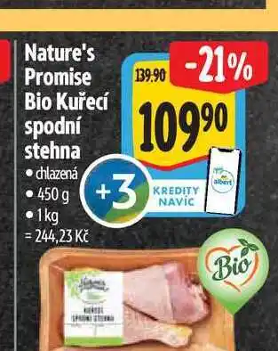 Albert Nature's Promise Bio Kuřecí spodní stehna chlazená nabídka