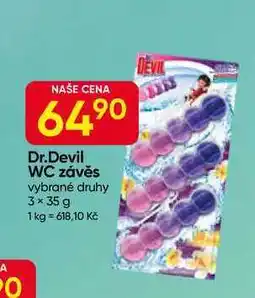 Hruška Dr.Devil WC závěs vybrané druhy 3× nabídka