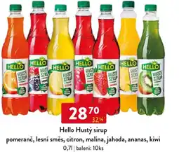 Qanto Hello Hustý sirup pomeranč, lesní směs, citron, malina, jahoda, ananas, kiwi nabídka