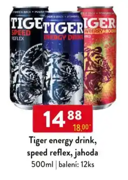 Qanto Tiger energy drink, speed reflex, jahoda nabídka