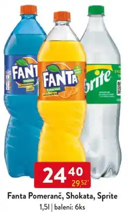 Qanto Fanta Pomeranč, Shokata, Sprite nabídka