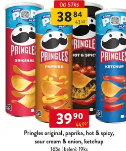 Qanto Pringles original, paprika, hot & spicy, sour cream & onion, ketchup nabídka