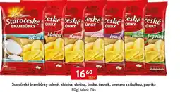 Qanto Staročeské brambůrky solené, klobása, slanina, šunka, česnek, smetana s cibulkou, paprika nabídka