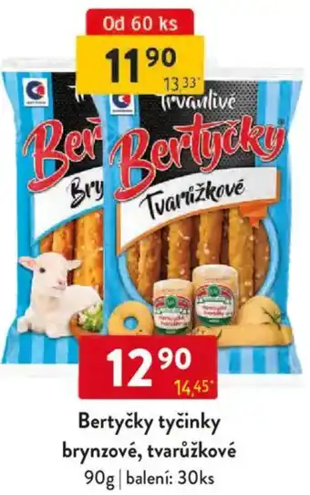 Qanto Bertyčky tyčinky brynzové, tvarůžkové nabídka