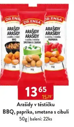 Qanto Dr.Ensa Arašídy v těstíčku BBQ, paprika, smetana s cibulí nabídka